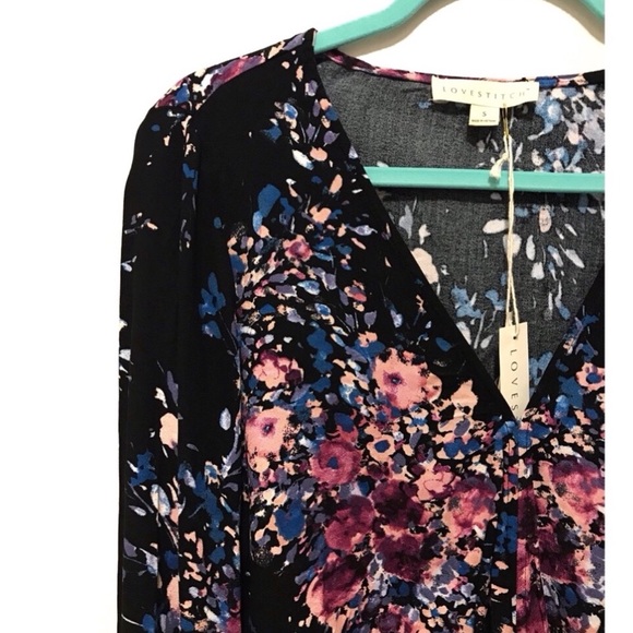 SOLD Lovestitch Boho Floral Front Tie Top Size - Picture 3 of 7